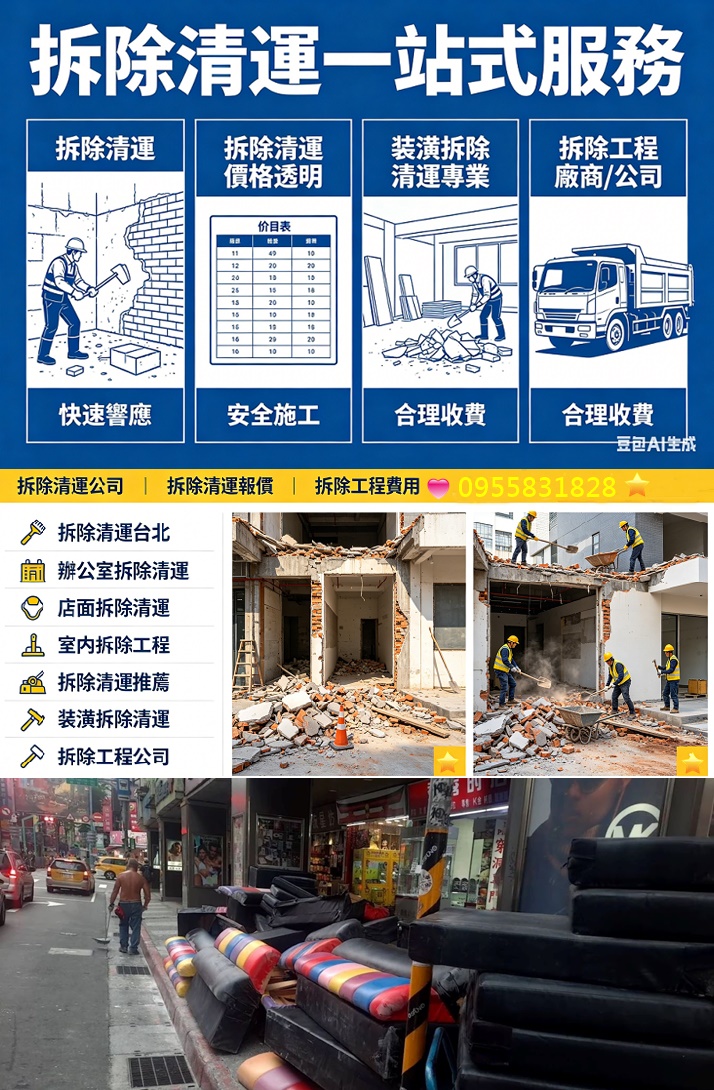 拆除清運價格,拆除清運費用,店面拆除,辦公室拆除,,拆除清運費,拆除清運費用,拆除裝潢費用,拆除費用,拆隔間,新北室內拆除,新北市拆除工程,木作拆除費用,裝潢拆除費用,辦公室拆除清運,隔間拆除費用